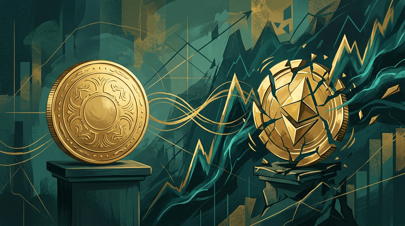Dollariin sidottu stablecoin vakaana volatiilin kolikon vieressä