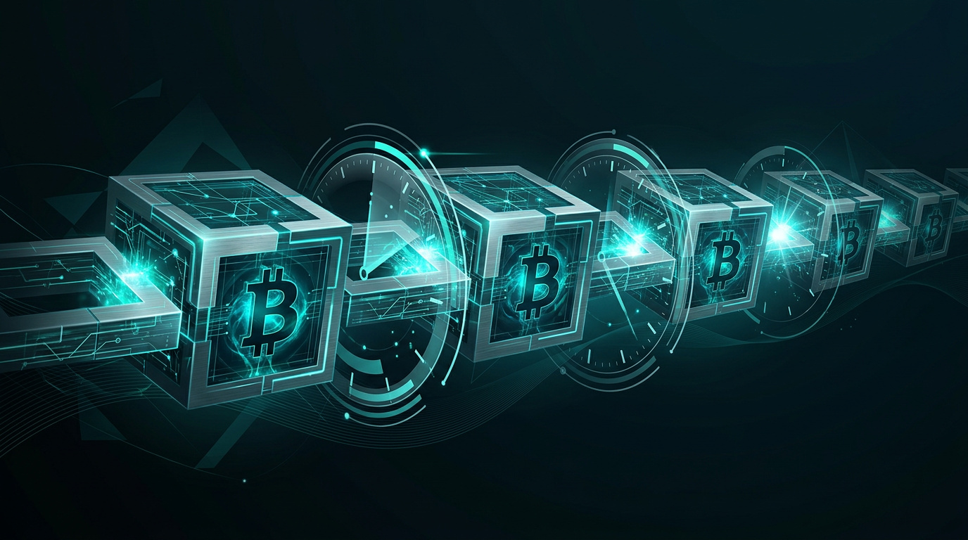 Blocs de confirmation ajoutés à la blockchain avec une horloge de dix minutes