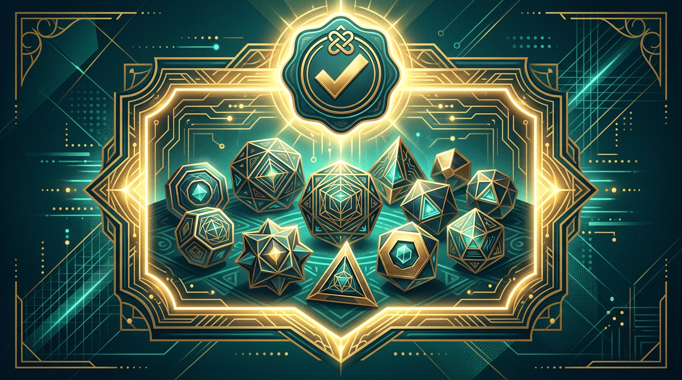 Jetons de jeu géométriques dans un cadre vérifié avec sceau de validation